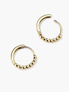 Mejuri 14k Beaded Huggie Hoop Earrings